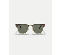 Ray-Ban - Clubmaster - Occhiali da sole tartarugati con dettagli oro e lenti verdi polarizzate-Marrone L