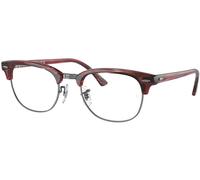 Ray - Ban Unisex Ray - Ban RX5154 CLUBMASTER 8376 Montature da vista Acetato Rosso Trasparente Squadrata Normale