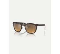 Ray-Ban - Clyde - Occhiali da sole squadrati marrone e rame con lenti marroni specchiate polarizzate L