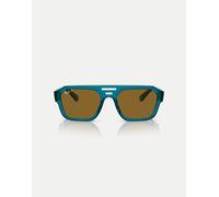 Ray-Ban - Corrigan - Occhiali da sole irregolari azzurri trasparenti con lenti marroni polarizzate-Blu M