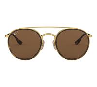 Ray-ban Double Bridge Rb 3647n Occhiali Da Sole Unisex Nero Rotondo Marrone 51mm Polarizzato