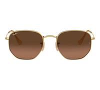 Ray-ban Hexagonal Metal Rb 3548n Occhiali Da Sole Unisex Oro Geometrico Marrone 48mm