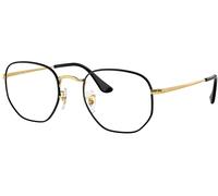 Ray - Ban Unisex Ray - Ban RX6448 HEXAGONAL 3175 Montature da vista Metallo Nero Trasparente Geometrica Normale