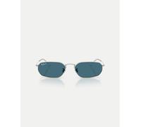 Ray-Ban - Irregular - Occhiali da sole argento con lenti blu polarizzate XL