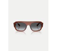 Ray-Ban - Irregular - Occhiali da sole marrone trasparente con lenti grigie polarizzate L