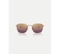 Ray-Ban - Jim - Occhiali da sole irregolari oro rosa con lenti a specchio rosse polarizzate L