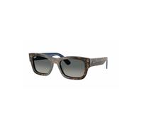 Ray-Ban - Joseph - Occhiali da sole rettangolari color grigio Havana su blu sfumato con lenti grigie-Marrone XL