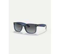 Ray-Ban - Justin - Occhiali da sole polarizzati squadrati classici blu trasparenti con lenti grigie S
