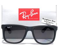 Ray Ban JUSTIN Occhiali Da Sole Square Neri Grigio Gradiente RB 4165F 622/T3