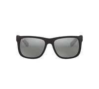 Ray-Ban Justin RB4165 Non-Polarized- Occhiali da Sole Unisex, Nero (Rubber Black/Grey Mirror Silver 622 / 6G), 51 mm