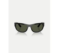 Ray-Ban - Mega Balorama Blacked Out Collection - Occhiali da sole rettangolari neri con lenti nere-Nero M