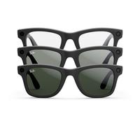 Ray-Ban Meta Wayfarer, Nero opaco, da trasparenti a verde grafite Transitions®