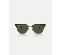 Ray-Ban - New Clubmaster - Occhiali da sole nero su oro con lenti verdi L