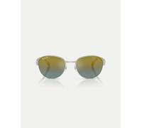Ray-Ban - Occhiali da sole argento con lenti oro specchiate polarizzate L