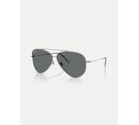 Ray-Ban - Occhiali da sole aviatore color canna di fucile con lenti grigie polarizzate-Grigio L