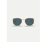 Ray-Ban - Occhiali da sole esagonali irregolari piatti tonalità oro Arista con lenti blu XL
