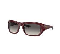 Ray-Ban Occhiali da sole quadrati da donna Rb4405m Scuderia Ferrari Collection, Rosso scuro su gomma, nero/grigio sfumato, 59 mm