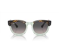 Ray-Ban Occhiali da sole quadrati Rb0298s Mega Hawkeye, Avana su verde trasparente/grigio, sfumato, polarizzato, 53 mm