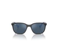 Ray-Ban Occhiali da sole quadrati Rj9078s, Grigio su gomma blu/blu scuro a specchio blu, 48 mm