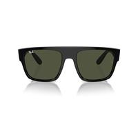 RAY-BAN Occhiali da sole quadrati unisex con lenti verdi protette UV - 0RB0360S901/3157, nero, 57 mm