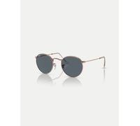 Ray-Ban - Occhiali da sole rotondi color oro rosa con lenti blu S