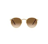 Ray - Ban Unisex RB3447 ROUND METAL 001/51 Occhiali da sole Metallo Oro Marrone Rotonda Normale Sfumato