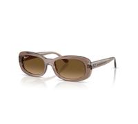 Ray-Ban - Occhiali da sole ovali beige trasparente con lenti marroni polarizzate-Neutro M