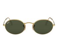 Ray-ban Oval Rb 3547 Occhiali Da Sole Unisex Oro Rotondo Verde 51mm