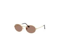 Ray - Ban Unisex RB3547 OVAL 001/1A Occhiali da sole Metallo Oro Viola Rotonda Normale