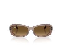 Ray-Ban - Occhiali da sole ovali beige trasparente con lenti marroni polarizzate-Neutro M