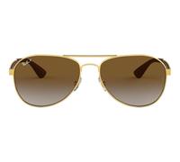 Ray-ban Rb 3549 Occhiali Da Sole Uomo Oro Pilot Marrone 58mm Polarizzato