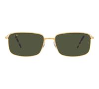 Ray-ban Rb 3717 Occhiali Da Sole Unisex Oro Squadrato Verde 57mm