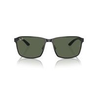 Ray-ban Rb 3721 Occhiali Da Sole Unisex Nero Squadrato Verde 59mm