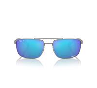 Ray-ban Rb 3737ch Occhiali Da Sole Unisex Rutenio Squadrato Blu 60mm Polarizzato