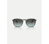 Ray-Ban - RB2203 - Occhiali da sole squadrati grigi e blu a righe con lenti blu-Grigio M