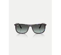 Ray-Ban - RB2216 - Occhiali da sole rettangolari blu Havana tartarugati con lenti blu-Marrone XL