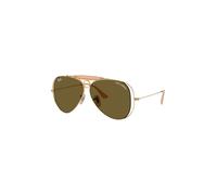 Ray - Ban Unisex Ray - Ban x DOLCE&GABBANA RB3138M 001/73 Occhiali da sole Metallo Oro Marrone Pilot Normale