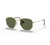 Ray-Ban RB3548N ESAGONALE LENTI PIATTE Occhiali da sole 001, 48mm, Montatura dorata/lenti verdi, M