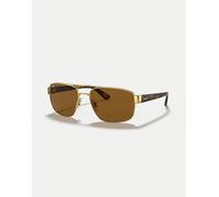 Ray-Ban - Rb3663 - Occhiali da sole polarizzati irregolari color oro con lenti marroni XL
