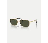 Ray-Ban - RB3717 - Occhiali da sole rettangolari oro con lenti verdi XL