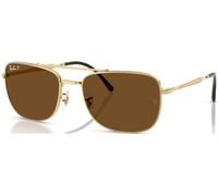 Ray - Ban Unisex RB3755 001/57 Occhiali da sole Metallo Oro Marrone Squadrata Polarizzata