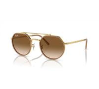 Ray - Ban Unisex Ray - Ban RB3765 001/51 Occhiali da sole Metallo Oro Marrone Geometrica Normale Sfumato