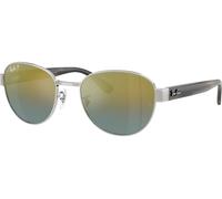 Ray-Ban - Occhiali da sole argento con lenti oro specchiate polarizzate L