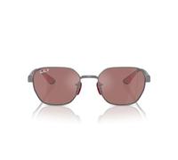 Ray-Ban RB3794M Scuderia Ferrari Collection Chromance Square Occhiali da sole Gunmetal/Viola Mirrored Silver Polarized, 54 mm