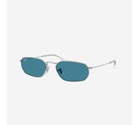 Ray - Ban Unisex RB3947 003/S2 Occhiali da sole Metallo Argento Blu Geometrica Polarizzata