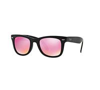 Ray-Ban RB4105 Folding Wayfarer, Occhiali da sole da uomo, Nero (Brownmirrordarkred) 50 mm