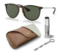 Ray-Ban RB4171 Erika, SET DI OCCHIALI DA SOLE | Custodia esclusiva e set per la cura | Polished Havana/G-15 Darkgreen