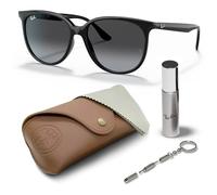Ray-Ban RB4378 - Set di occhiali da sole | custodia esclusiva e kit di cura | nero lucidato, grigio gradiente