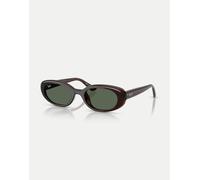 Ray-Ban - Rb4441d - Occhiali da sole rettangolari marrone trasparente con lenti verdi L
