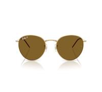 Ray-Ban Rbr0103s - Occhiali da sole rotondi, invertiti, Oro/verde scuro polarizzato, 53 mm